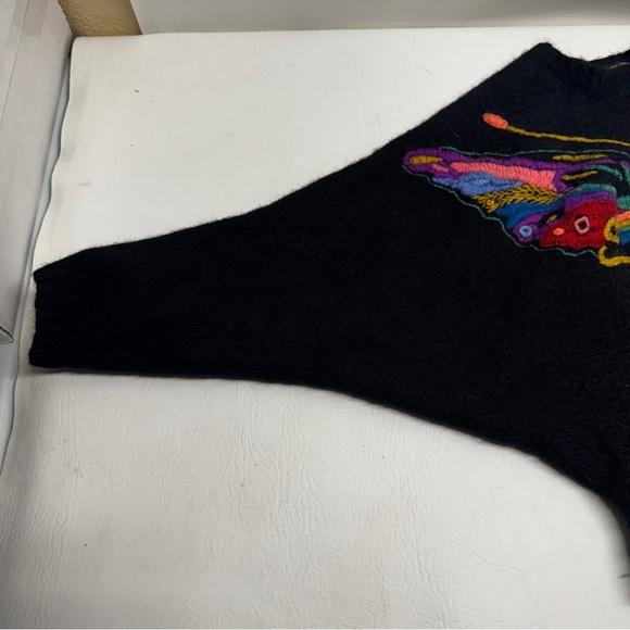MOTHER THE BATWINGS PULLOVER Colorful croppButterfly Embroidered Sweater SZ XS/S - Picture 4 of 12